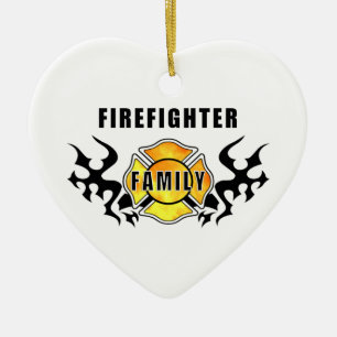 Firefighter Family Ceramic Tree Decoration