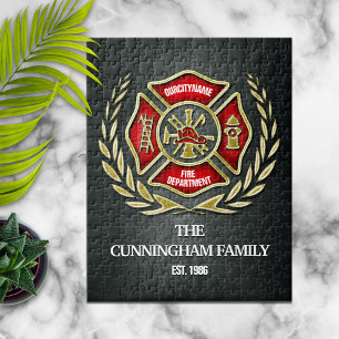 Firefighter Family Personalised Jigsaw Puzzle