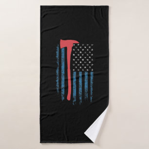 Firefighter Feuerwehrmann Held USA Flagge Bath Towel