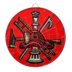 Firefighter Fire and Rescue Department Emblem Dartboard