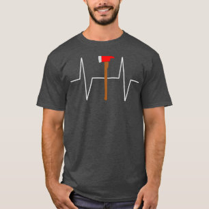 Firefighter Fire Axe Heartbeat EKG Pulse T T-Shirt