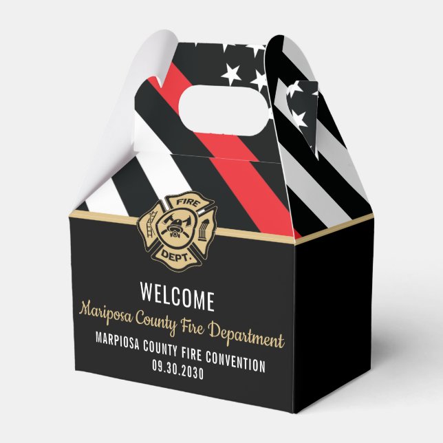 Firefighter Fire Department Convention Event Favour Box (Front Side)