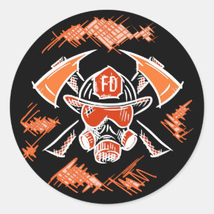Firefighter. Fire Department. Cool Drawing. Classic Round Sticker