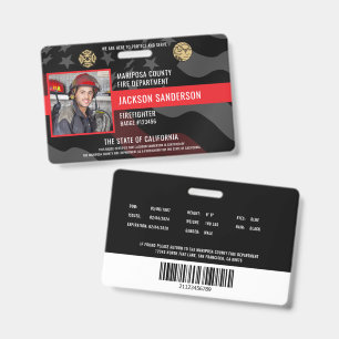 Firefighter Fire Department Employee Photo ID Badge