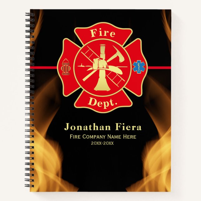 Firefighter Fire Department Fire Rescue Flames Notebook (Front)