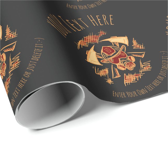 Firefighter Fire Department Fireman Gift Template Wrapping Paper (Roll Corner)