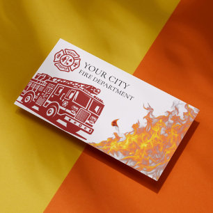 Firefighter Fire Department Fireman Professional Business Card