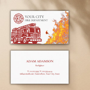 Firefighter Fire Department Fireman Professional Business Card