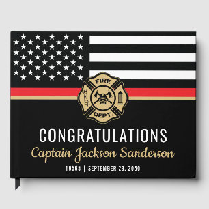 Firefighter Fire Department Fireman Retirement Guest Book