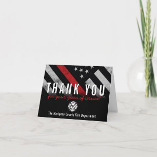 Firefighter Fire Department Flag First Responder Thank You Card