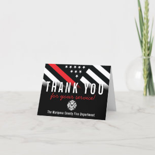 Firefighter Fire Department Flag First Responder Thank You Card