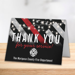 Firefighter Fire Department Flag First Responder Thank You Card