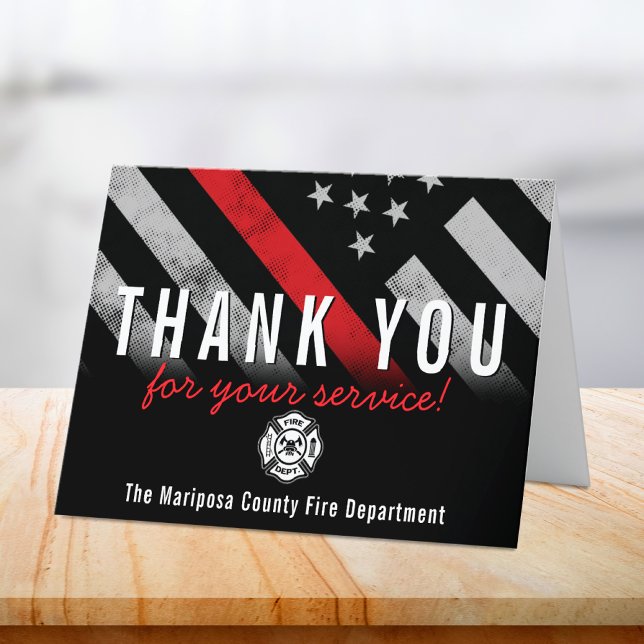 Firefighter Fire Department Flag First Responder Thank You Card (Firefighter Fire Department Flag First Responder Thank You Card)