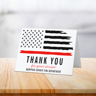 Firefighter Fire Department Flag First Responder Thank You Card