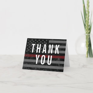 Firefighter Fire Department Flag First Responder Thank You Card