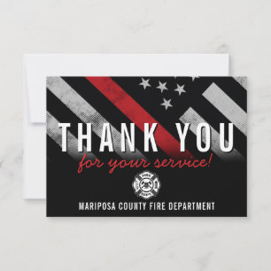 Firefighter Fire Department Flag First Responder Thank You Card
