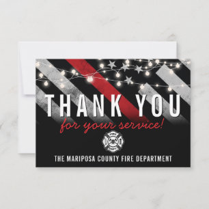 Firefighter Fire Department Flag First Responder Thank You Card