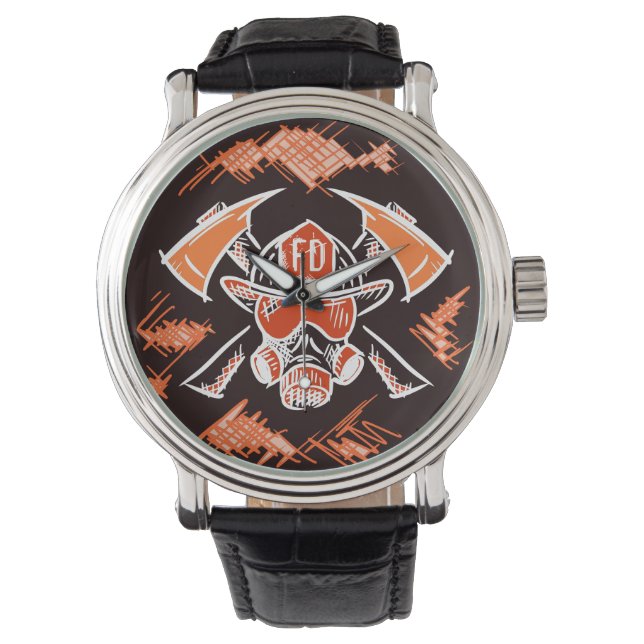 Firefighter. Fire Department. Gift Idea. Watch (Front)