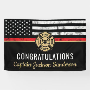 Firefighter Fire Department Retirement Fireman Banner