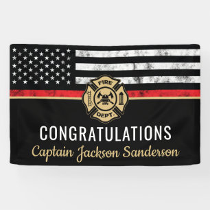 Firefighter Fire Department Retirement Fireman Banner