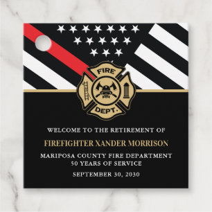 Firefighter Fire Department Retirement Fireman Favour Tags