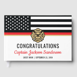 Firefighter Fire Department Retirement Party Guest Book