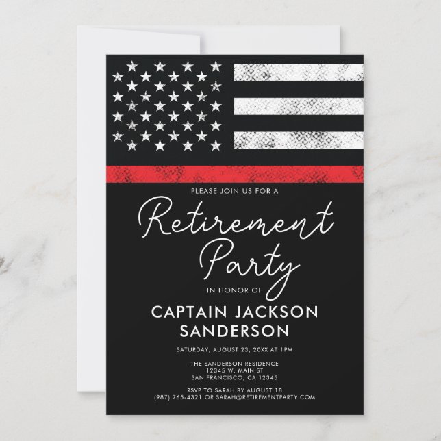 Firefighter Fire Department Retirement Party Invitation (Front)