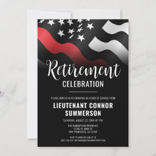 Firefighter Fire Department Retirement Party Invitation