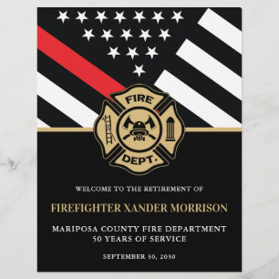 Firefighter Fire Department Retirement Welcome Flyer