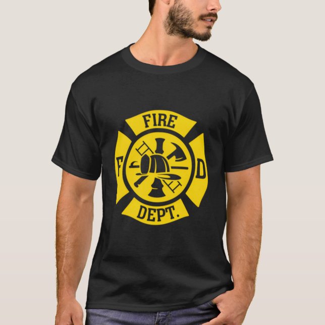 Firefighter Fire Dept Badge T-Shirt (Front)