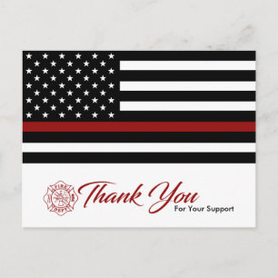 Firefighter / Fire Dept Thank You Postcard