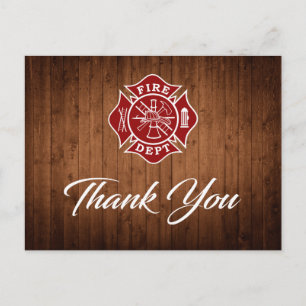 Firefighter / Fire Dept Thank You Postcard