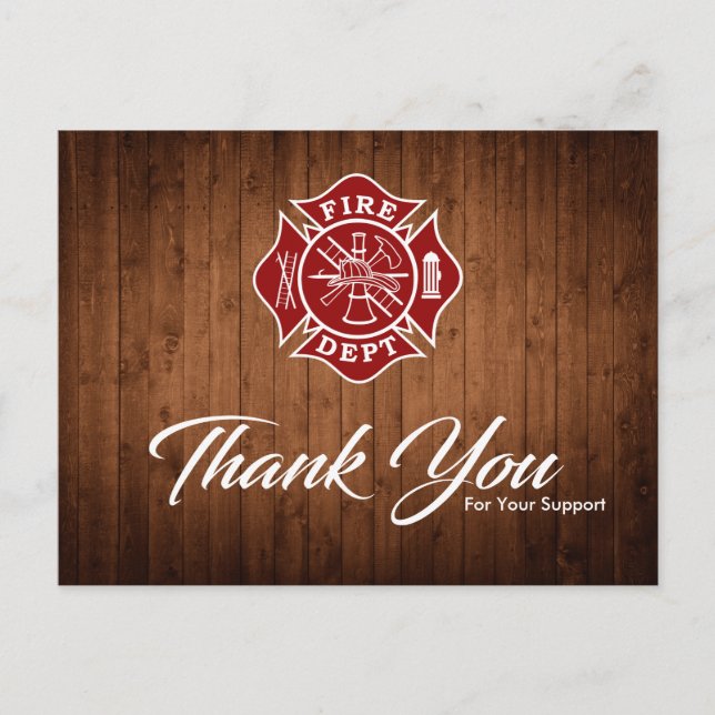 Firefighter / Fire Dept Thank You Postcard (Front)
