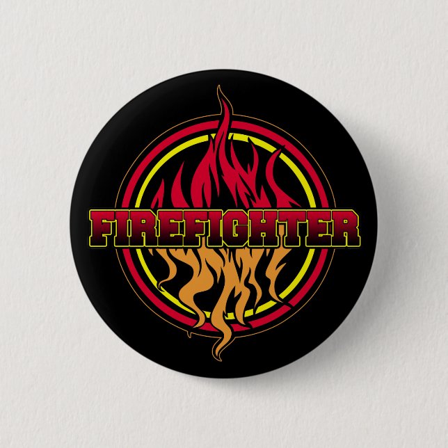 Firefighter Fire Logo 6 Cm Round Badge (Front)