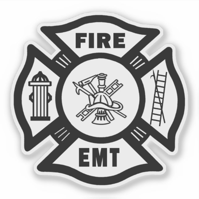 Firefighter Fire Rescue EMT Decals (Front)