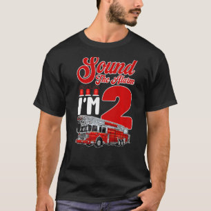 Firefighter Fire Truck 2nd Birthday Bday Boys Girl T-Shirt