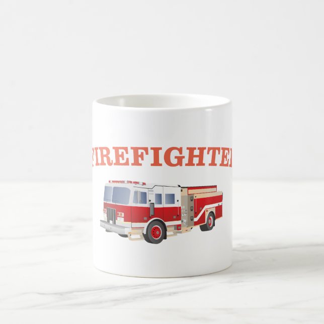 Firefighter Fire Truck Coffee Mug (Center)