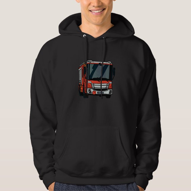 Firefighter Fire Truck Hoodie (Front)