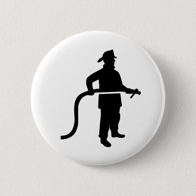 Firefighter Fireman 6 Cm Round Badge (Front)