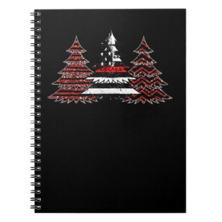 Firefighter Fireman USA Flag Pine Trees Firefighte Notebook