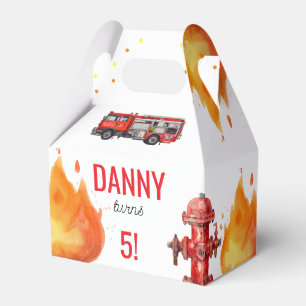 Firefighter Firetruck Theme Favour Box