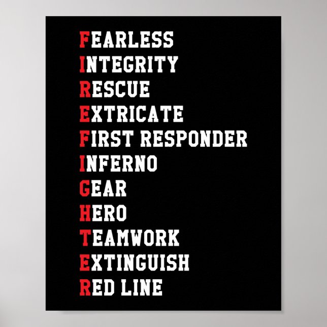 Firefighter First Responder Poster (Front)