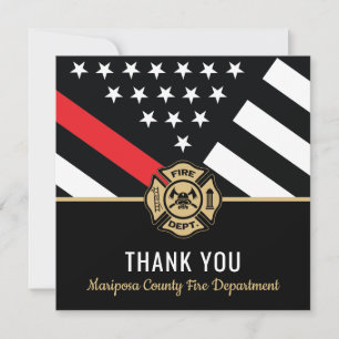 Firefighter Flag First Responder Fire Department Thank You Card