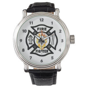 Firefighter Flaming Skull Watch