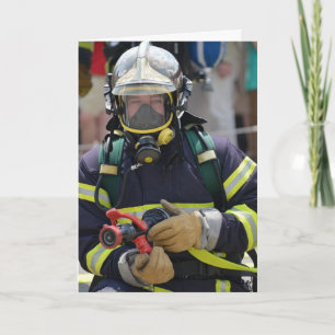 FIREFIGHTER FUNNY OVER THE HILL BIRTHDAY CARD