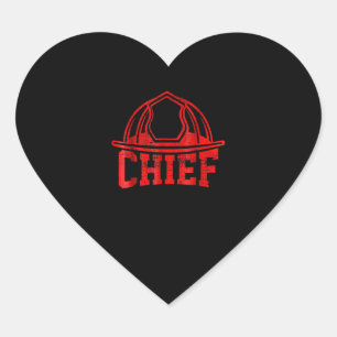 Firefighter Gift Chief Firefighter Gifts Heart Sticker