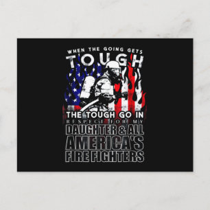 Firefighter Gift Daughter American Firefighter Holiday Postcard