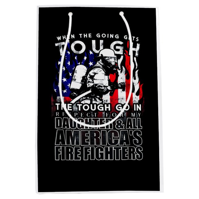 Firefighter Gift | Daughter American Firefighter Medium Gift Bag (Front)