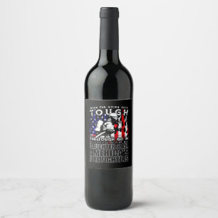 Firefighter Gift Daughter American Firefighter Wine Label