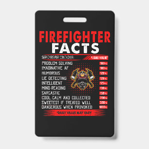 Firefighter Gift   Firefighter Facts Gifts ID Badge